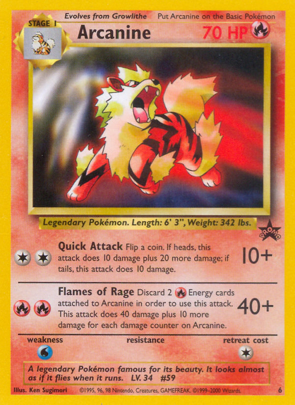 Arcanine from Wizards Black Star Promos