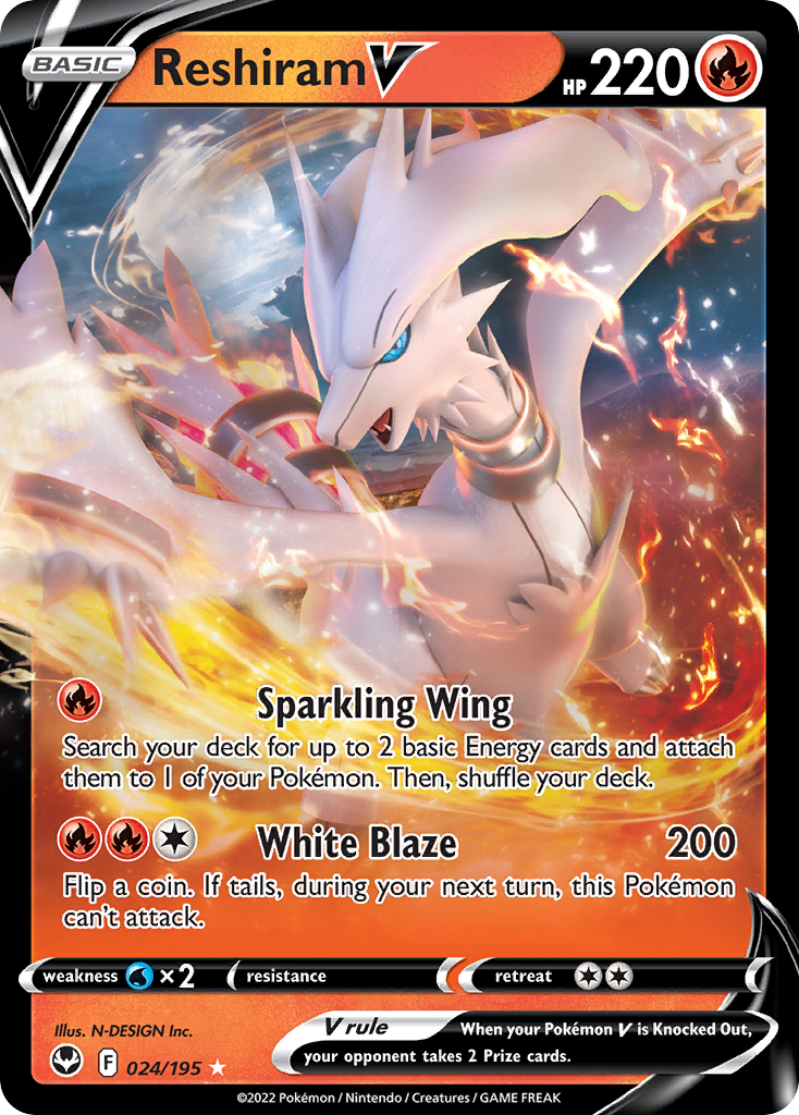 Reshiram V from Silver Tempest