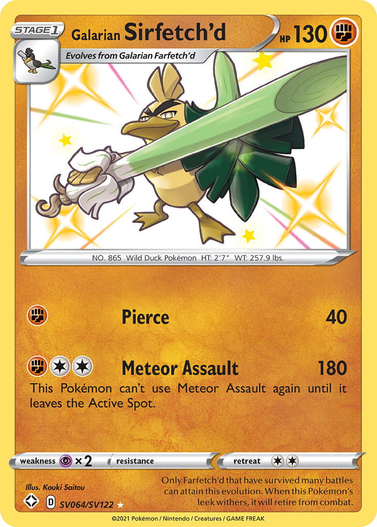 Galarian Sirfetch'd from Shining Fates Shiny Vault