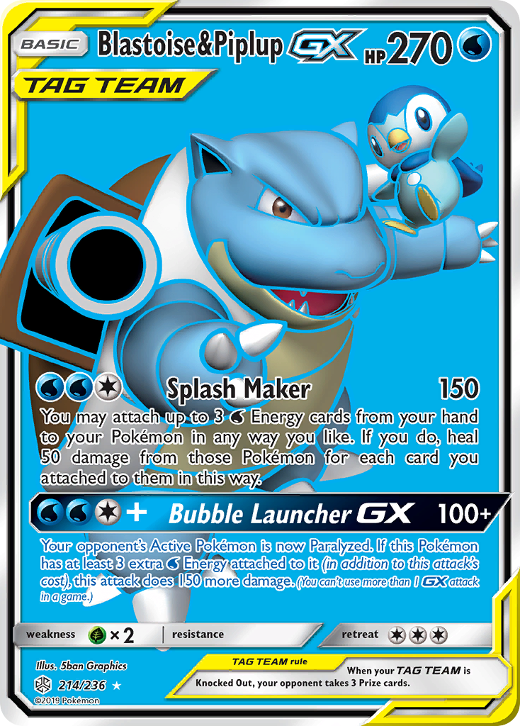 Blastoise & Piplup-GX from Cosmic Eclipse